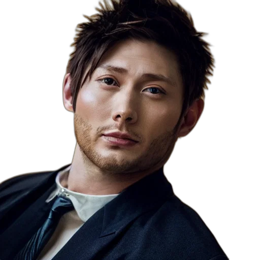 staff, face, hair, photorealistic, photoshoot, japanese, jensen, ackles transparent PNG cut-out
