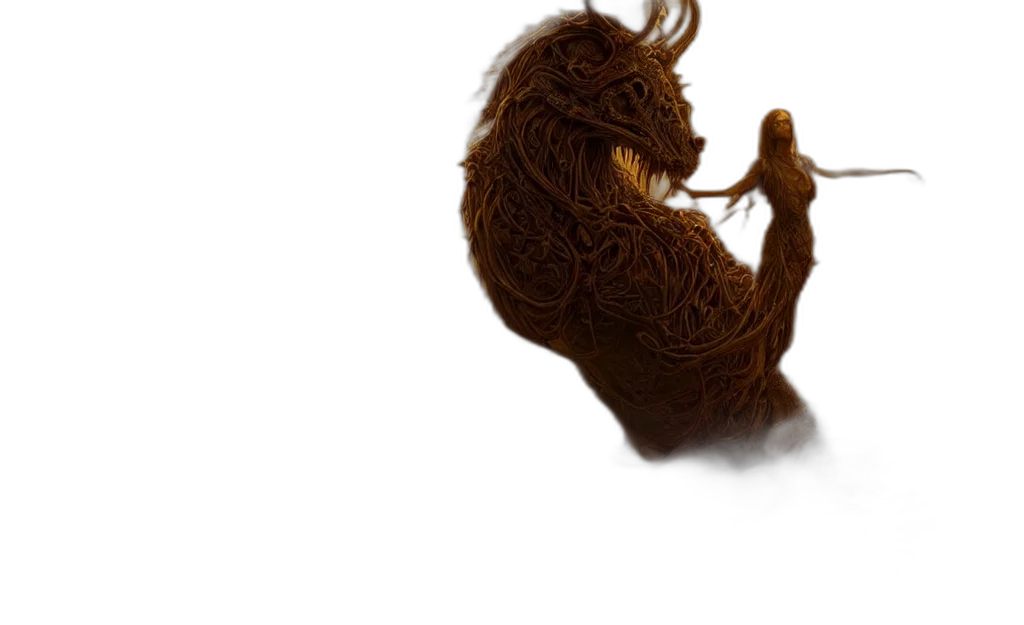 hair, creature, dress, animal, concept art, 3d render, fantasy art, photorealistic transparent PNG cut-out