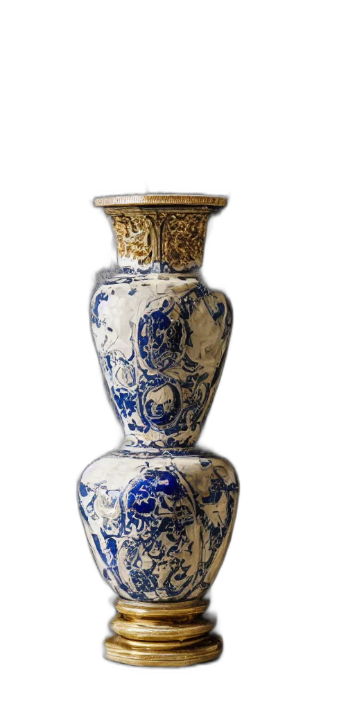 bottle, crown, furniture, jewelry, photorealistic, 3d render, blue, ornate transparent PNG cut-out