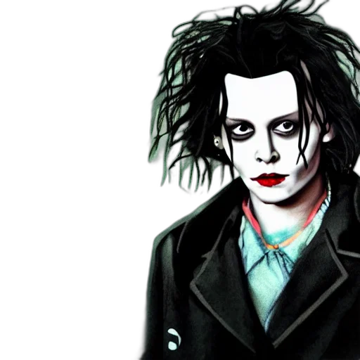 comic book art, cartoon, concept art, photorealistic, portrait, young, johnny, depp transparent PNG cut-out