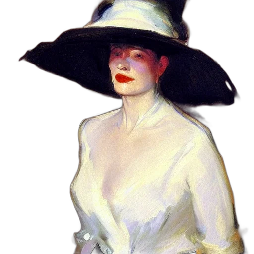 hat, dress, face, crown, oil painting, photorealistic, watercolor, concept art transparent PNG cut-out