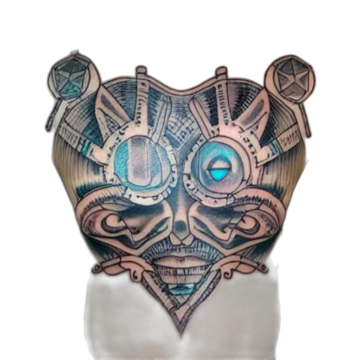 mask, jewelry, robot, crown, fantasy art, concept art, 3d render, cyberpunk transparent PNG cut-out