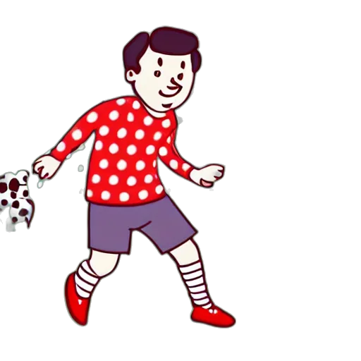 cartoon, pixel art, red, illustration, french, boy, paris, playing transparent PNG cut-out