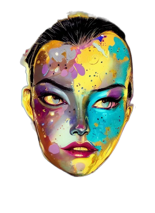mask, face, crown, photorealistic, watercolor, fantasy art, comic book art, outer space transparent PNG cut-out