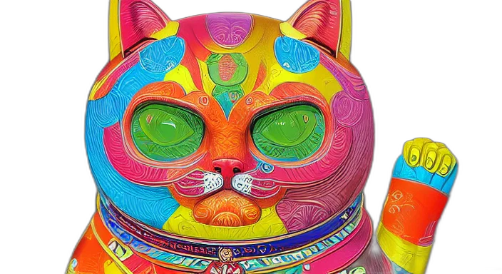mask, photorealistic, colourful, maneki, neko, style, android, jones transparent PNG cut-out