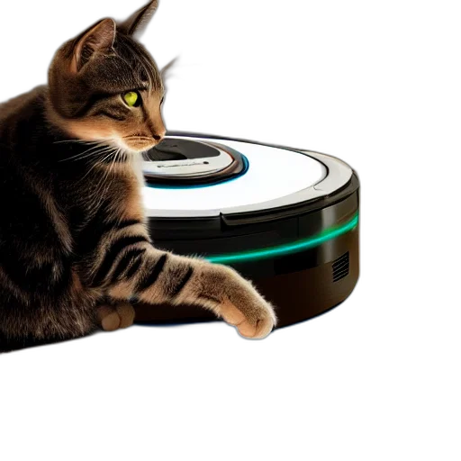 robot, 3d render, cat, high transparent PNG cut-out