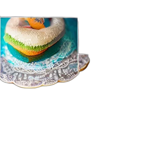 food, hat, jewelry, staff, 3d render, photorealistic, pastel, mermaid transparent PNG cut-out