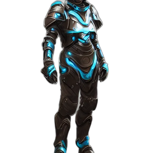 robot, concept art, cyberpunk, 3d render, fantasy art, blue, dark, monochrome transparent PNG cut-out