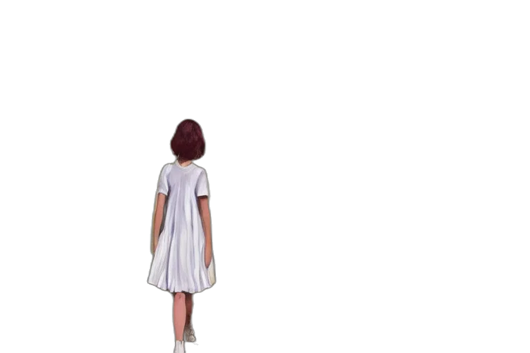 dress, hair, robot, creature, pixel art, concept art, 3d render, anime transparent PNG cut-out