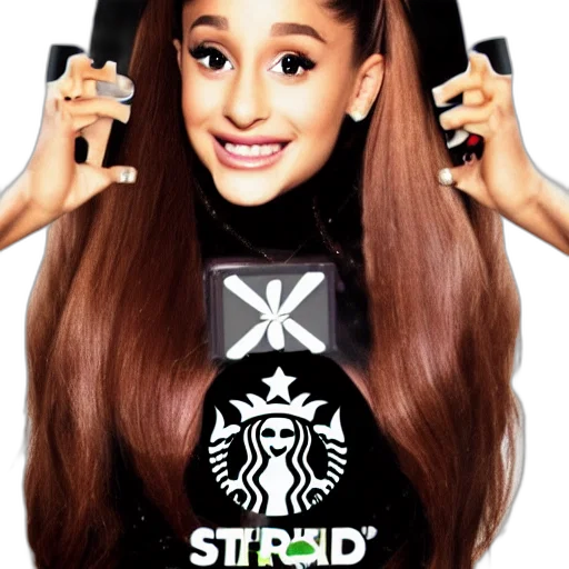 hair, staff, cartoon, photorealistic, 3d render, ariana, grande, face transparent PNG cut-out