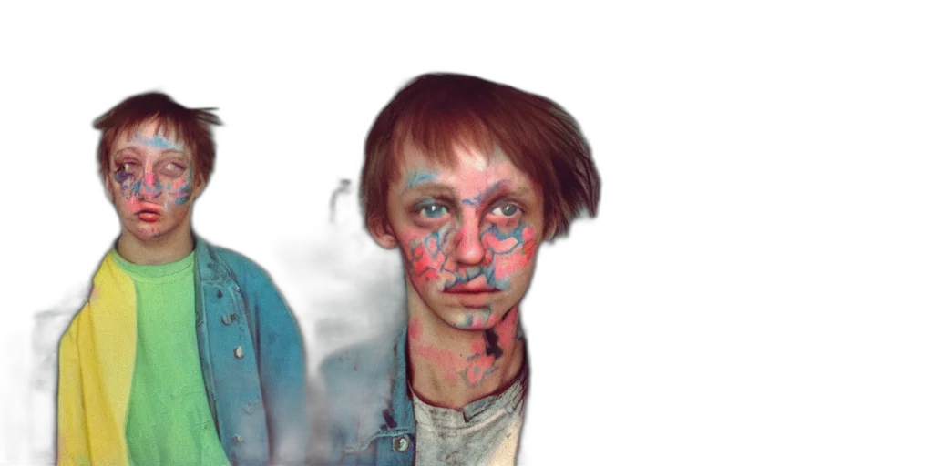 face, mask, creature, jacket, concept art, photorealistic, watercolor, fantasy art transparent PNG cut-out