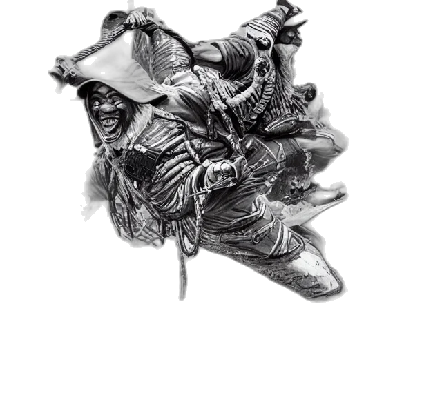 shoes, dragon, jacket, mask, concept art, photorealistic, pencil sketch, fantasy art transparent PNG cut-out