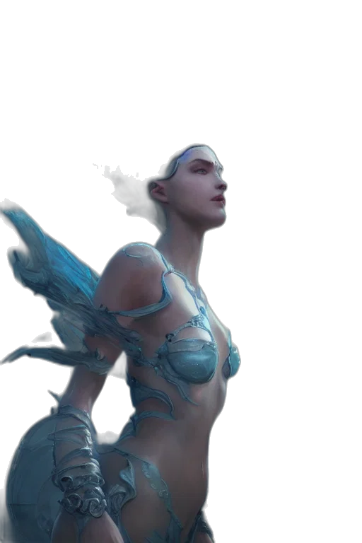 dragon, staff, fantasy art, concept art, 3d render, comic book art, underwater, fog transparent PNG cut-out