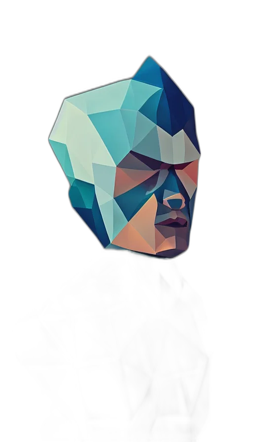 face, mask, crown, robot, 3d render, pixel art, concept art, fantasy art transparent PNG cut-out