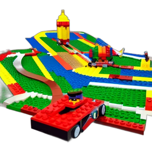 car, building, 3d render, concept art, city street, outer space, lego, mario transparent PNG cut-out