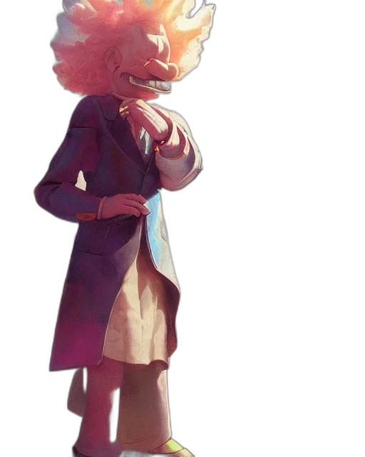 jacket, staff, dress, creature, concept art, watercolor, pixel art, cartoon transparent PNG cut-out