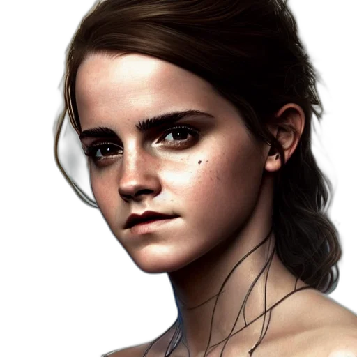 face, jewelry, hair, photorealistic transparent PNG cut-out