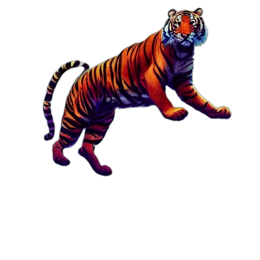 animal, staff, creature, pixel art, concept art, 3d render, fantasy art, tiger transparent PNG cut-out