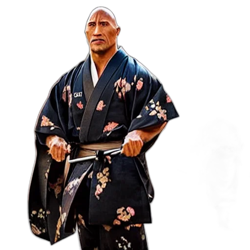 jacket, staff, photorealistic, concept art, anime, 3d render, dwayne, johnson transparent PNG cut-out