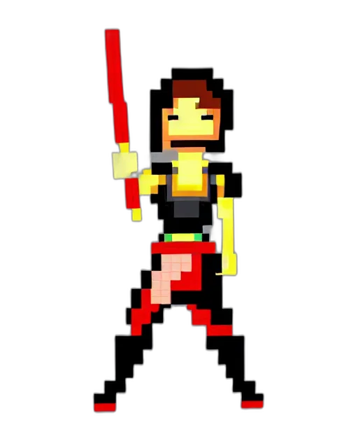 staff, sword, weapon, pixel art transparent PNG cut-out