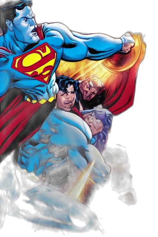 comic book art, concept art, superman, fighting transparent PNG cut-out