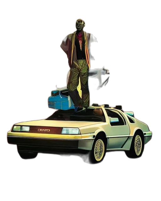 car, robot, concept art, comic book art, cyberpunk, stylish, vfx, drew transparent PNG cut-out