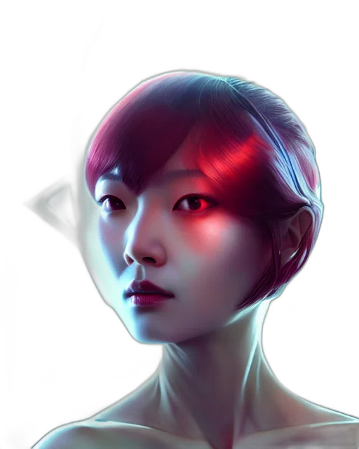 face, robot, mask, creature, photorealistic, concept art, cyberpunk, fantasy art transparent PNG cut-out