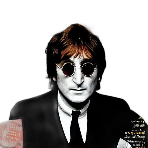 face, photorealistic, cartoon, concept art, comic book art, john, lennon, cover transparent PNG cut-out