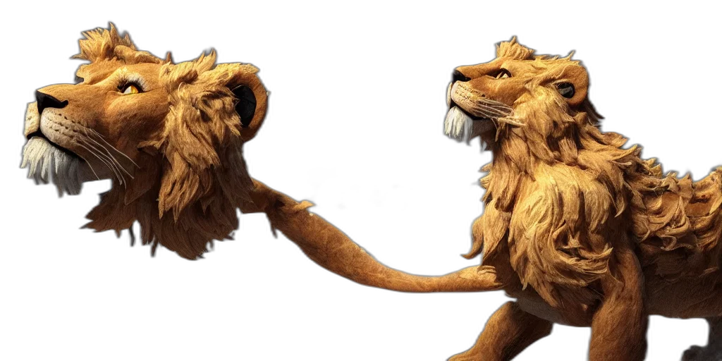 animal, 3d render, concept art, photorealistic, beautifull, intricate, cute, lion transparent PNG cut-out