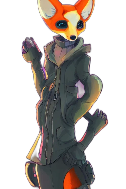 jacket, staff, creature, mask transparent PNG cut-out