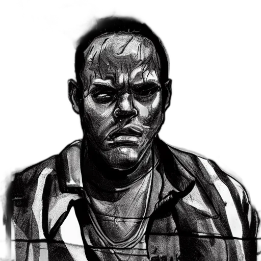 face, mask, jacket, comic book art transparent PNG cut-out