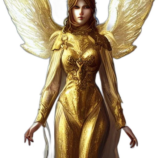 dress, fantasy art, concept art, comic book art, pixel art, golden, beautiful, portrait transparent PNG cut-out