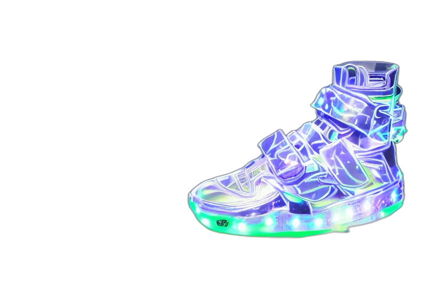 shoes, vaporwave, 3d render, cyberpunk transparent PNG cut-out