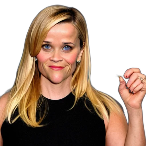 reese, witherspoon, holding, spoon, her, hand, hyper, realistic transparent PNG cut-out