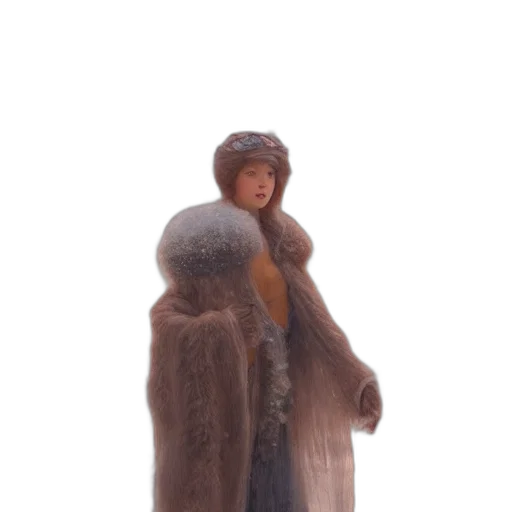 jacket, hat, dress, staff transparent PNG cut-out