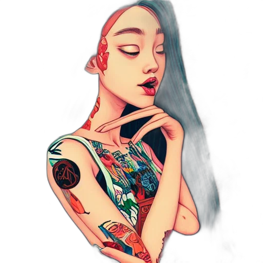 dress, jewelry, face, mask, cartoon, fantasy art, watercolor, pixel art transparent PNG cut-out