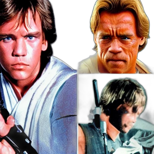 luke, skywalker, but, played, arnold, schwarzenegger, terminator, hairdo transparent PNG cut-out