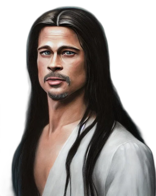 hair, face, photorealistic, fantasy art, oil painting, comic book art, long, raven transparent PNG cut-out