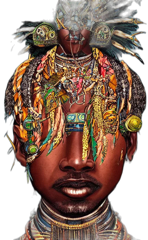 face, jewelry, crown, mask, concept art, comic book art, fantasy art, cyberpunk transparent PNG cut-out