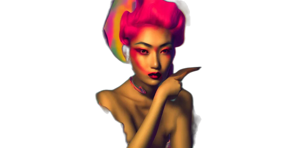 crown, face, creature, fantasy art, vaporwave, pixel art, concept art, neon lights transparent PNG cut-out