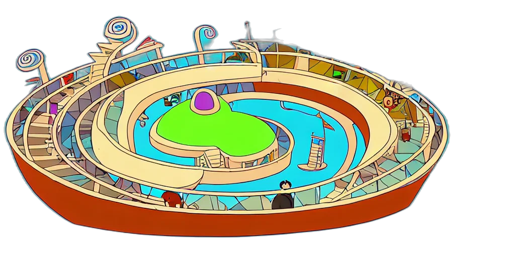 concept art, 3d render, outer space, underwater, chubby, spiral, shape, cartoon transparent PNG cut-out