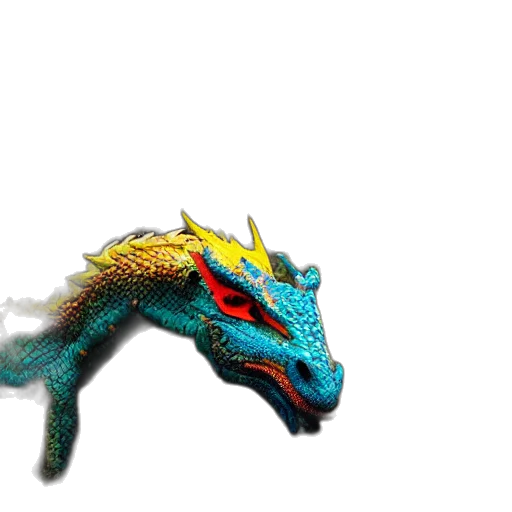 dragon, creature, animal, staff, 3d render, concept art, photorealistic, fantasy art transparent PNG cut-out