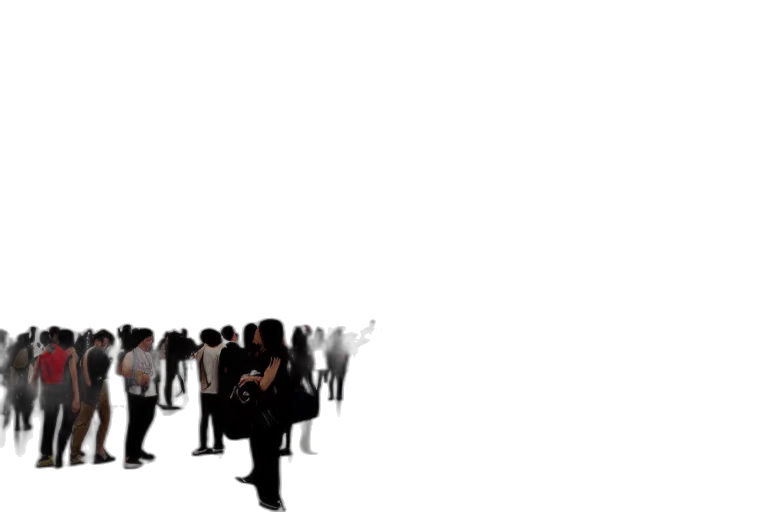 staff, umbrella, jacket, robot transparent PNG cut-out