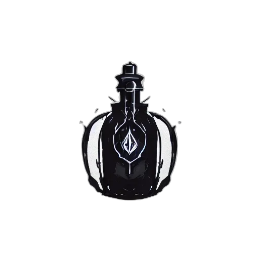 bottle, crown, weapon, dress, concept art, 3d render, pixel art, magic transparent PNG cut-out