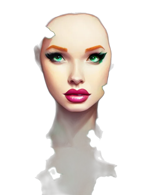 face, mask, hair, robot transparent PNG cut-out