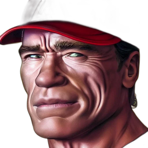 face, hat, photorealistic, comic book art, concept art, 3d render, red, arnold transparent PNG cut-out