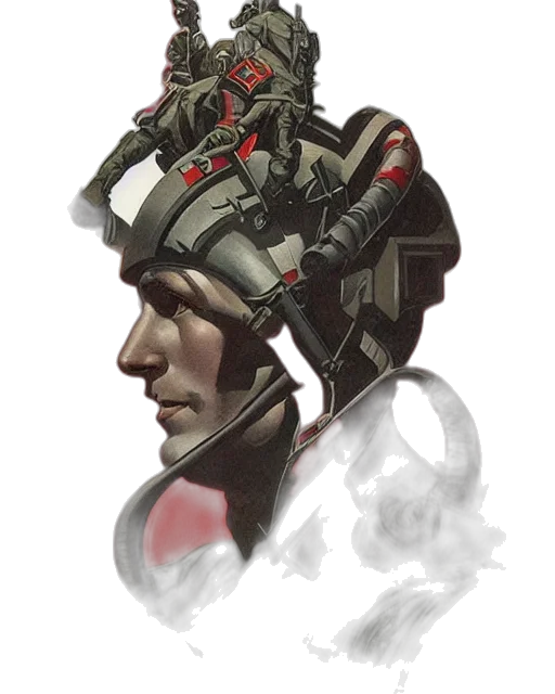 robot, face, mask, concept art, cyberpunk, fantasy art, comic book art, red transparent PNG cut-out