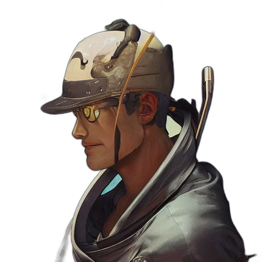staff, hat, face, weapon, concept art, cyberpunk, fantasy art, pixel art transparent PNG cut-out