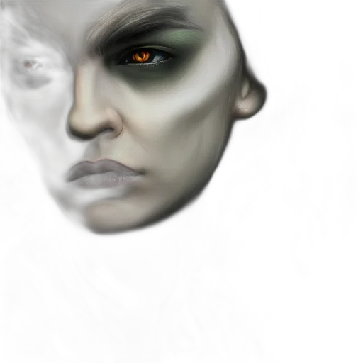 face, mask, creature, photorealistic transparent PNG cut-out