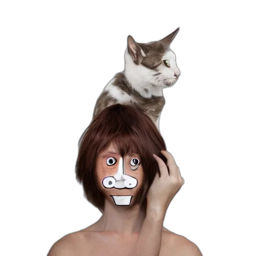 mask, animal, hair, creature, photorealistic, anime, concept art, cartoon transparent PNG cut-out